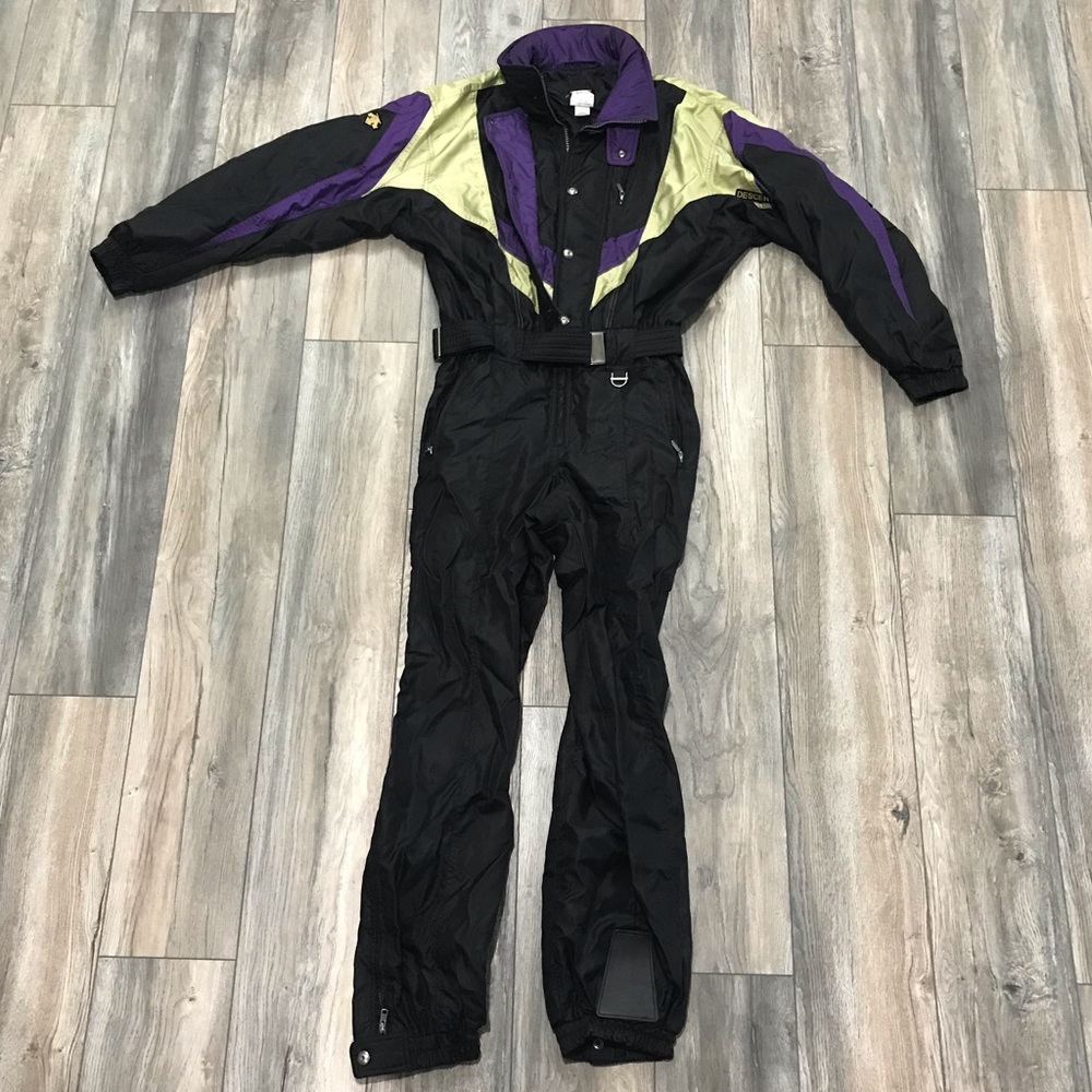 Descente Snowsuit - Black/Purple & Gold
